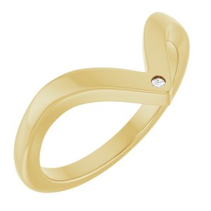 14K Yellow Gold .0075 CT Lab-Grown Diamond Contour Band