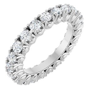 14K White Gold 1 1/3 CTW Natural Diamond Eternity Band Size 4