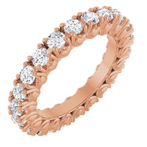 14K Rose Gold 1 1/3 CTW Natural Diamond Eternity Band Size 4