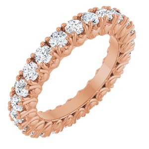 14K Rose Gold 1 3/8 CTW Natural Diamond Eternity Band Size 4.5