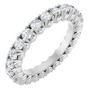 14K White Gold 1 1/2 CTW Natural Diamond Eternity Band Size 6.5