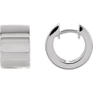 Sterling Silver 13.5 mm Hinged Hoop Earrings