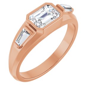 14K Rose Gold 1 1/2 CTW Lab-Grown Diamond Three-Stone Band