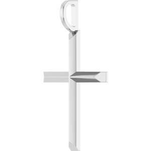 Platinum Knife-Edge Cross Charm/Pendant