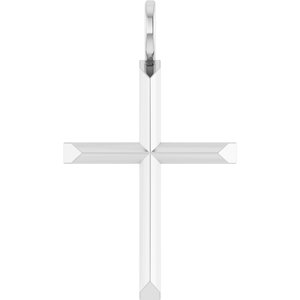Platinum Knife-Edge Cross Charm/Pendant