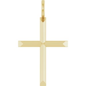 14K Yellow Gold Knife-Edge Cross Charm/Pendant
