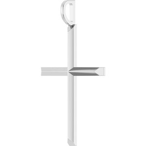 Platinum Knife-Edge Cross Charm/Pendant