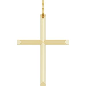 14K Yellow Gold Knife-Edge Cross Charm/Pendant