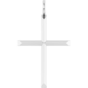 Platinum Knife-Edge Cross Charm/Pendant