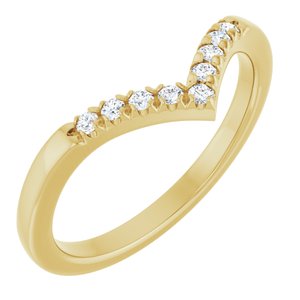 14K Yellow Gold 1/8 CTW Lab-Grown Diamond Contour Band