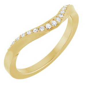14K Yellow Gold 1/8 CTW Natural Diamond Contour Band