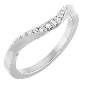 Platinum 1/8 CTW Natural Diamond Contour Band