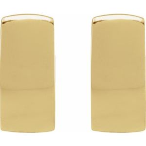 14K Yellow Gold 12 mm Hinged Hoop Earrings