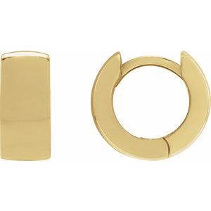 14K Yellow Gold 12 mm Hinged Hoop Earrings