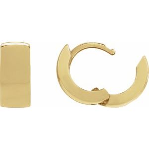 14K Yellow Gold 12 mm Hinged Hoop Earrings