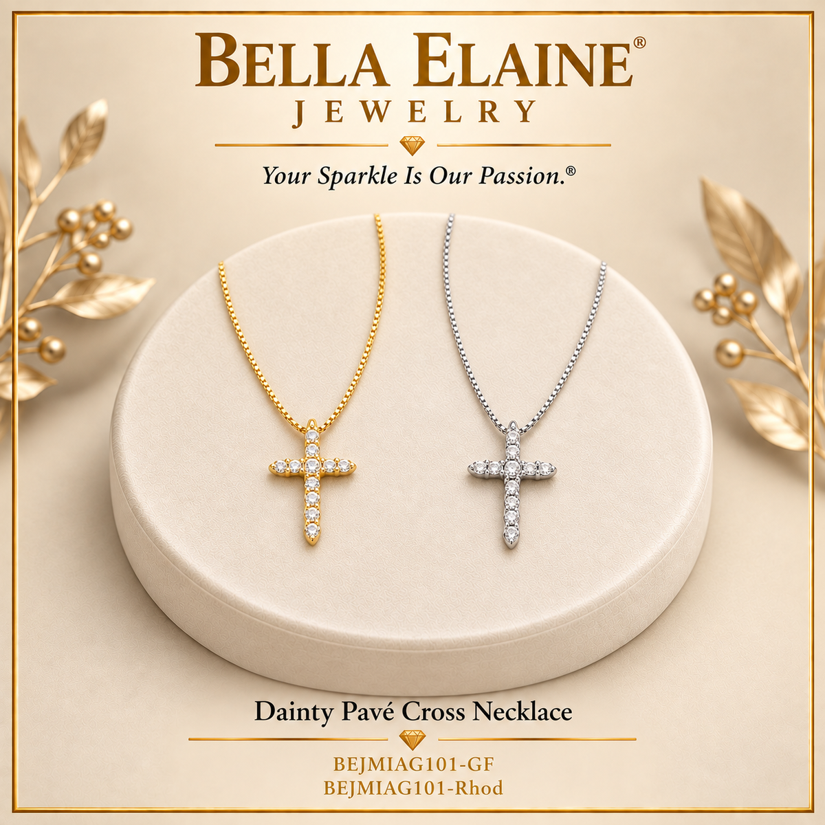 Dainty Pave Cross Necklace