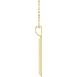 14K Yellow Gold Knife-Edge Cross 16-18" Necklace