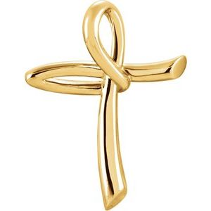 14K Yellow Gold 26x19.25 mm Cross Pendant