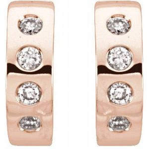 14K Rose Gold 1/3 CTW Natural Diamond 15.2 mm Hoop Earrings