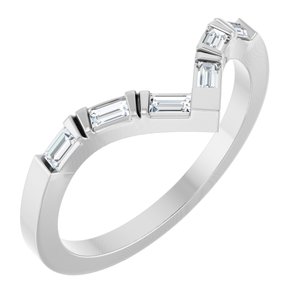 14K White Gold 1/6 CTW Natural Diamond Contour Band