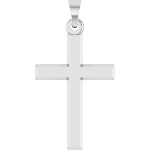 14K White Gold Cross Pendant