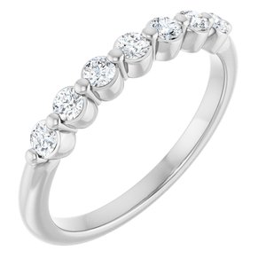 14K White Gold 1/3 Natural Diamond Anniversary Band