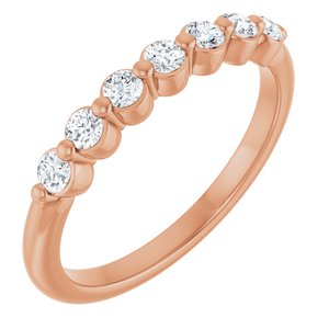 14K Rose Gold 1/3 Natural Diamond Anniversary Band