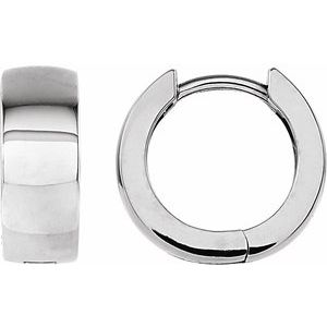 Platinum 14 mm Hinged Hoop Earrings