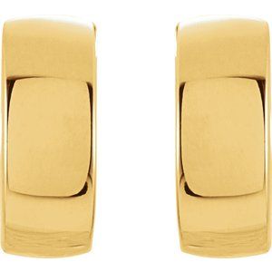 14K Yellow Gold 14 mm Hinged Hoop Earrings