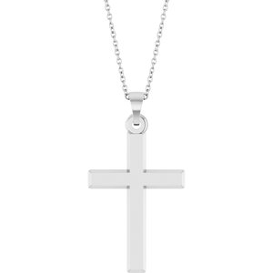 Platinum Cross 18" Necklace