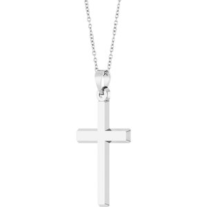 Platinum Cross 18" Necklace