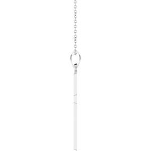 14K White Gold Cross 18" Necklace