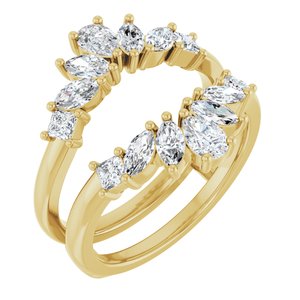 14K Yellow Gold 1 1/5 CTW Natural Diamond Ring Guard