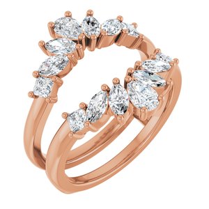 14K Rose Gold 1 1/5 CTW Lab-Grown Diamond Ring Guard