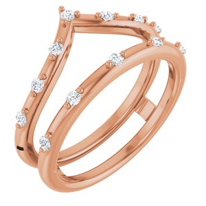 14K Rose Gold 1/5 CTW Lab-Grown Diamond Ring Guard