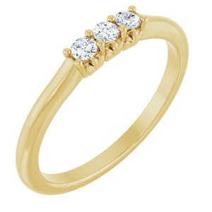 14K Yellow Gold 1/8 CTW Lab-Grown Diamond Three-Stone Anniversary Band