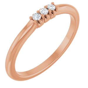 14K Rose Gold .06 CTW Lab-Grown Diamond Three-Stone Anniversary Band