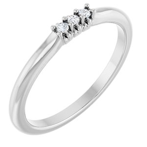 Platinum .05 CTW Natural Diamond Three-Stone Anniversary Band