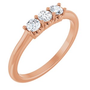 14K Rose Gold 1/4 CTW Natural Diamond Three-Stone Anniversary Band