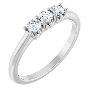 14K White Gold 1/4 CTW Lab-Grown Diamond Three-Stone Anniversary Band