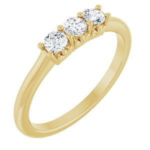 14K Yellow Gold 1/4 CTW Lab-Grown Diamond Three-Stone Anniversary Band