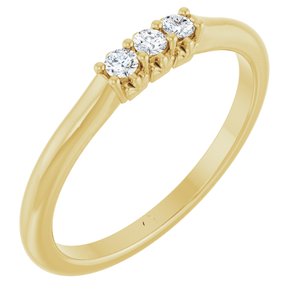 14K Yellow Gold .08 CTW Natural Diamond Three-Stone Anniversary Band