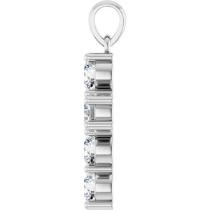 14K White Gold 1 CTW Natural Diamond Cross Pendant