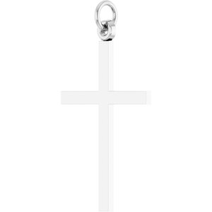 14K White Gold Cross Pendant
