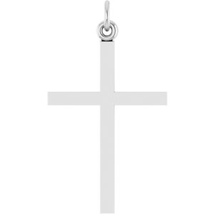 14K White Gold Cross Pendant