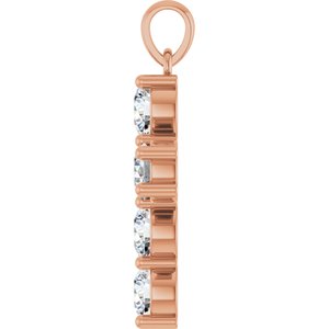 14K Rose Gold 1 1/2 CTW Natural Diamond Cross Pendant