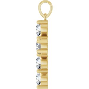 14K Yellow Gold 1 1/2 CTW Natural Diamond Cross Pendant