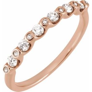 14K Rose Gold 1/3 CTW Natural Diamond Anniversary Band