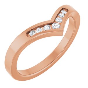 14K Rose Gold .08 CTW Natural Diamond Contour Band