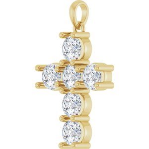 14K Yellow Gold 1 3/4 CTW Natural Diamond Cross Pendant